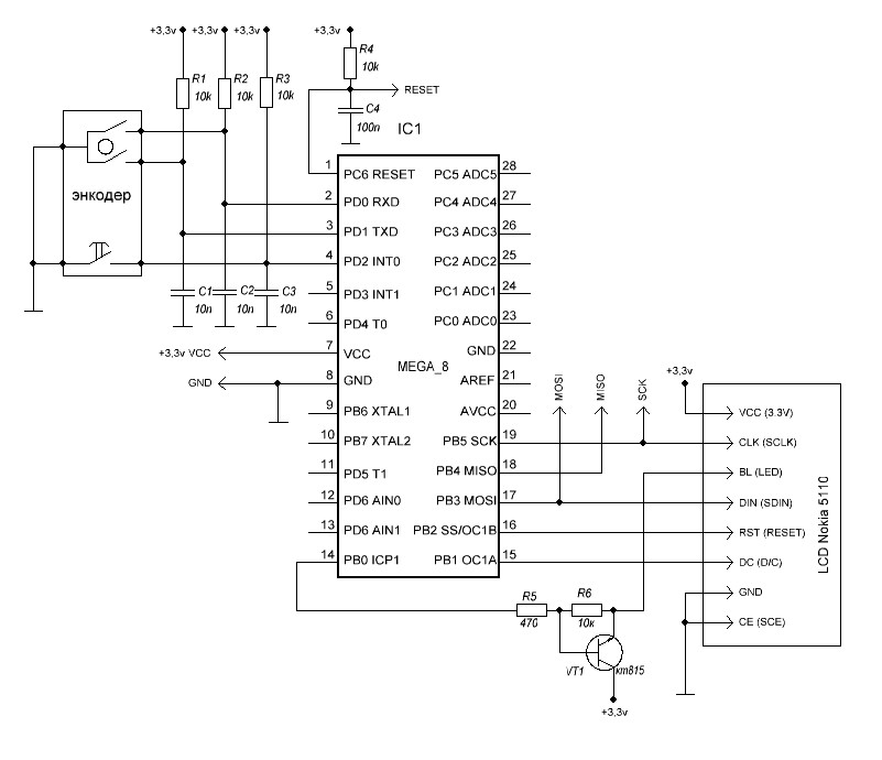 Схема подключения энкодера